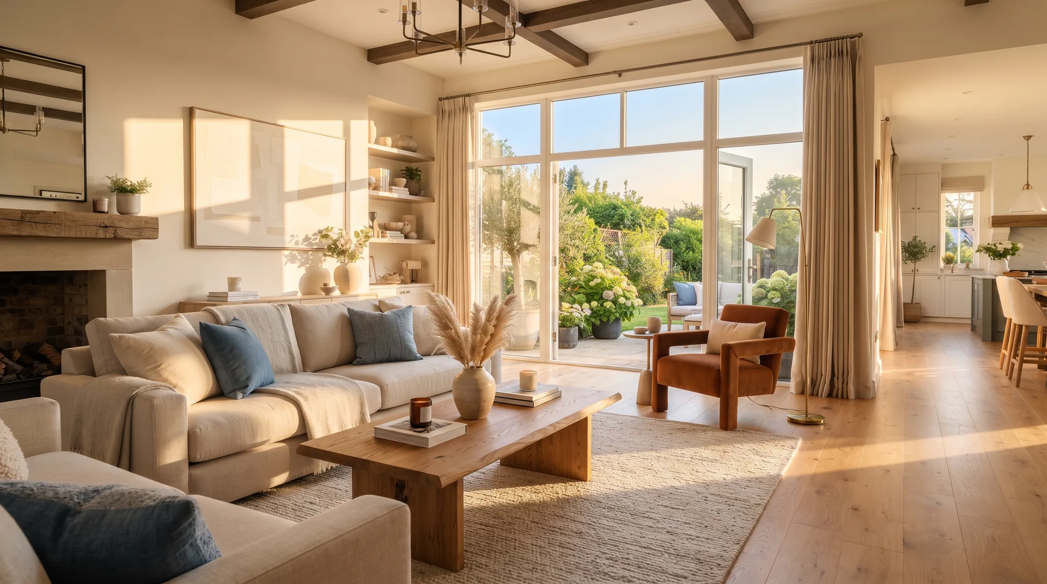 Bright furnished living room